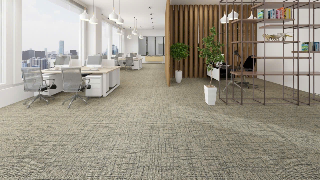 Thảm tấm trải sàn cho văn phòng – Giải pháp hiện đại nâng tầm không gian làm việc